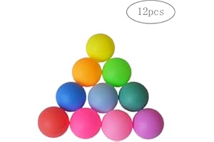 Fliyeong Lot de 12 balles de ping-pong standard en plastique 40 mm Couleurs aléatoires