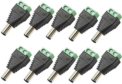 Securicam 10 X DC POWER PLUG 12V VOLT CCTV ADAPTOR CONNECTOR MALE 2.1MM X 5.5MM X 10MM