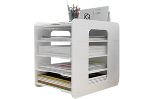 KINVVR Office Desk Letter Tray Sorter Document Book Mailbox Bill Magazine Shelf Rack Desk Organizer,Desktop A4 Paper File Storage Organizer Holder for Home Office School Classroom(5 Tier)