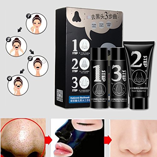 Preisvergleich Produktbild LuckyFine 3 Steps Kits Blackhead Akne Mitesser enfernern Aktivkohle -Maske Gesichtsmask