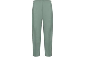 MyShoeStore Ladies Half Elasticated Trouser Womens Stretch Waist Casual Office Work Formal Trousers Pants with Pockets Plus Big Size