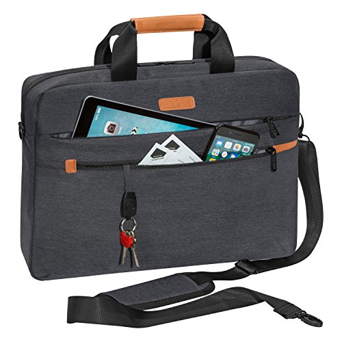 PEDEA Laptoptasche Elegance Pro Umh  ngetasche Schultertasche Messenger Tasche f  r Notebooks bis 15 6 Zoll  39 6cm  inkl  Tablet-PC Fach bis 10 1 Zol