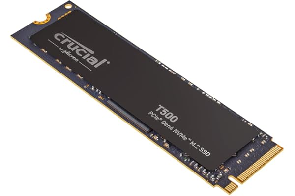 Crucial T500 SSD 500Go PCIe Gen4 NVMe M.2, Jusqu’à 7200 Mo/s, TLC NAND, Compatible avec Ordinateur Portable et de Bureau, Disque Dur Interno, Microsoft DirectStorage - CT500T500SSD8