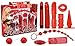 Produktbild 9-teiliges Lust-Set aus rot-transparentem Gleitmaterial. Vibrator (17,5 cm lang, Ø 2-2,5 cm) und eine große Auswahl an vielfältigem Lust-Spielzeug. Stufenlos regelbar. Inklusive Mignon-Batterien. Material: PVC, ABS, phthalatfrei gemäß EU-Verordnung 1907/2006/EC.Rotes Toyset