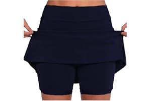 NSICBMNO Skorts for Women Plus Size High Rise Waisted Tennis Skorts Stretchy Athletic Pleated Skirts Inner Legging Shorts Golf Yoga Running Skirts Skorts Workout Sports Skorts Clearance