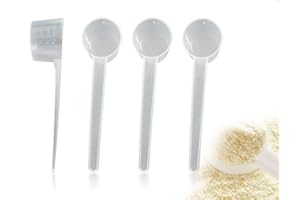 AOYEGIC CuillèRes Doseuses 4 PièCes,CuillèRes Doseuses Transparentes Avec Graduation,Pour La PâTisserie,La Cuisine,Café,La Lessive,ProtéInes En Poudre,CréAtine,à Maison,Au Bureau Et à L'éCole(5 G)