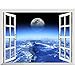 Price comparison product image Kingko® 3D Star Galaxy Space Home Decor Art Fake Window New Wall Removable Stickers (B)