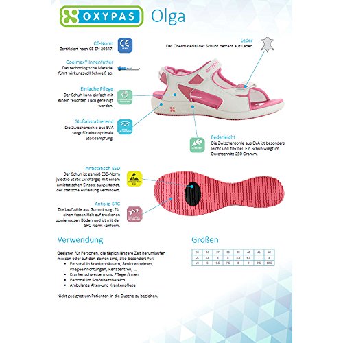 Oxypas Move Line, Berufsschuh, komfortabele Sandale „Olga“ aus Leder, antistatisch (ESD), in vielen Farben - 6