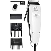 Moser 1400 tagliacapelli professionale con cavo, inclusi 2 pettini guida, lame completamente in metallo, regolazione della lu
