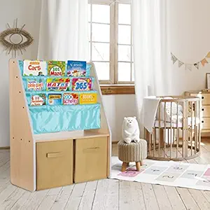 Callas Kids Book Rack Storage Bookshelf | Books Storage Organizer for Kids | Multi-Purpose Shelves for Books Storage | Multi-Colour Book Shelf Cabinet | Perfect for Home, Play Schools & Kindergarten-BR-02-Sky Blue