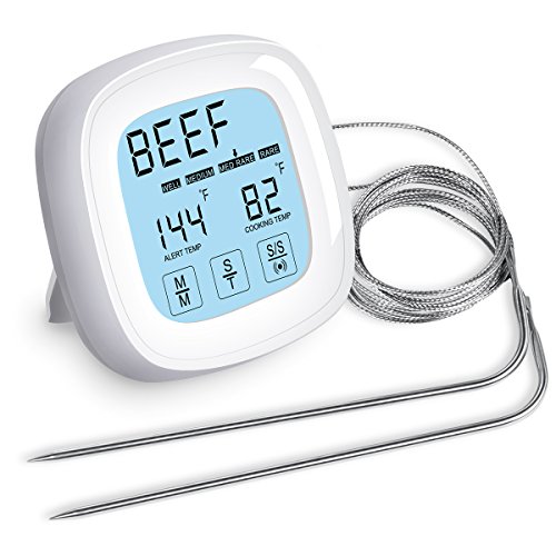 Amir KA9 Grillthermometer (Digital, Touchscreen, geeignet für Ofenthermometer BBQ Temperaturen) weiß