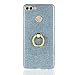 Produktbild Everainy Huawei Y9 2018 Hülle Silikon Bumper Gummi Cover mit Ring 360 Grad Ständer Hüllen Kompatibel für Huawei Y9 2018 Handyhülle Stoßfest TPU Stoßstange Schutzhülle (Silber)