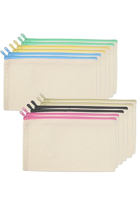 Borse In Tela Fai Da Te 10 Pezzi - Astucci Vuoti Per Matite, Trucco E Viaggi, Design Personalizzabile - Foto 10