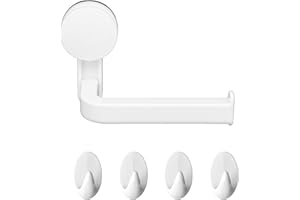 DTXLX Plastikowy uchwyt na rolkę toaletową z przyssawkami, mocowany na ścianie, samoprzylepny uchwyt na rolkę toaletową, uchwyt na papier toaletowy do łazienki i kuchni, bez wiercenia, bez uszkodzenia