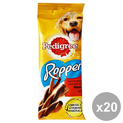 Preisvergleich Produktbild Set 20 PEDIGREE Snack ROPPER Manzo * 4 Pezzi Hundefutter