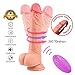 Produktbild MEROURII Realistischer Dildo Vibratoren mit Fernbedienung, 360° Drehung Vibration Spielzeug, Doppeltes Silikon Real Dong Penis Vibrator Klitoris und G-punkt Stimulation, 10 Frequenzmodi, 21 x 3.8 cm