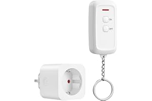 DEWENWILS Enchufe inalámbrico, 16 A, 3680 W, programable y ampliable, mando a distancia, 30 m alcance, decoración navideña