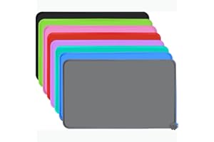 Joytale Silicone Dog Food Mat, Waterproof Cat Bowl Mat with Non-Slip Base and Raised Edge, 53 x 37cm,Grey