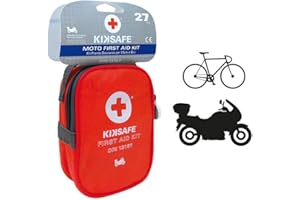 KIKSAFE K-N 0127133 Pulizia | Kit Pronto Soccorso Moto e Bici 27 Pezzi: Omologato CE, DIN 13167, Perfetto per Ogni Viaggio