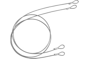 GORGECRAFT 2 câble de Sécurité de 1.4 m pour Cadenas à Bagages Câble de Vélo en Acier Inoxydable Tressé de 4mm Double Boucle Chaînes de Sécurité Légères pour Portail Extérieur Cadenas à Bagages