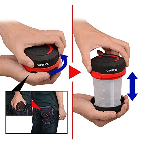 Onite tragbare faltbare Camping Laterne LED Zelt Campinglampe Taschenlampe für Wandern, Angeln,Abenteuer u.s.w - 3