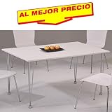 MESA DE COMEDOR DE ESTILO MODERNO LACADA BLANCA , PATAS CROMADAS, MEDIDAS 120 X 75CMS - OFERTAS HOGAR -¡AL MEJOR PRECIO!