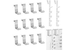 Veiteibe 12 Patère Porte en Acier Inoxydable lié, Crochet de Porte à 2 Pièces ne Nécessite pas de Forage, Adapté aux Chambres, Vestes, Serviettes, Sacs, Chapeaux