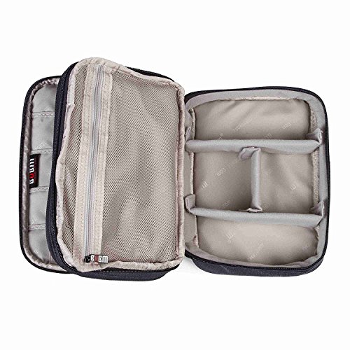 BAIGIO Unisex Nylon Tragbare Reisetasche Praktische Handtasche mit Doppelschicht Tasche Reisetasche für Electronisches Zubehöre Organizer Case Tasche Zubehör - 4