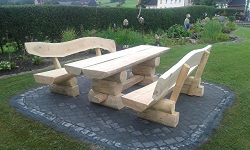 RUSTIKALE SITZGARNITUR AUS NADELHOLZ / Deutsche Handwerksqualität / 2,50m- Länge / Sitzkapazität für 10 Personen / Jede Sitzgruppe ist ein Unikat / 550 kg - 8