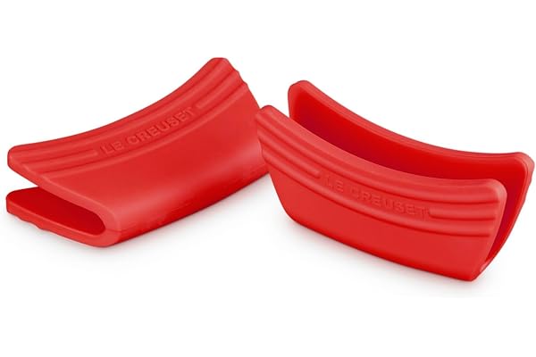 Le Creuset Greppskydd, set om 2, silikon, anpassningsbar, värmebeständig upp till 250 °C, körsbärsröd