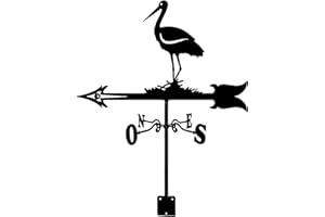 Modélisation de la Cigogne Girouette en métal avec Montage sur Le Toit Décorations de Jardin sur Le Toit Indicateur de Direction du Vent Girouette pour l'extérieur de la Cour de la Ferme Gazebo de j