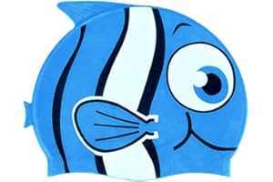 kina - Cuffia da Nuoto Bambini per Piscina, in Silicone, Ipoallergenica, Elastica e Soffice al tatto per Capelli corti e lunghi