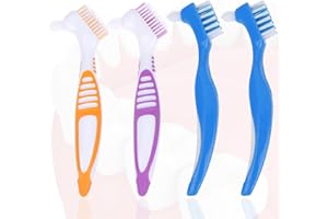IBXWMNG Zestaw 4 szczoteczek do czyszczenia zębów | Podwójna głowica z precyzyjną i ergonomiczną końcówką | do protez dentystycznych, korzeni zębów, wyrównaczy i magazynków