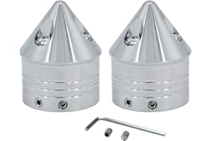 HDBUBALUS Coperchio del Dado Dell'Asse Anteriore del Motociclo Tappi Dell'Asse Set Adatto per Harley Sportster Xl 1200 Dyna Softail Fat Boy Touring Street Road Electra Tri Glide 2 Pezzi Chrome