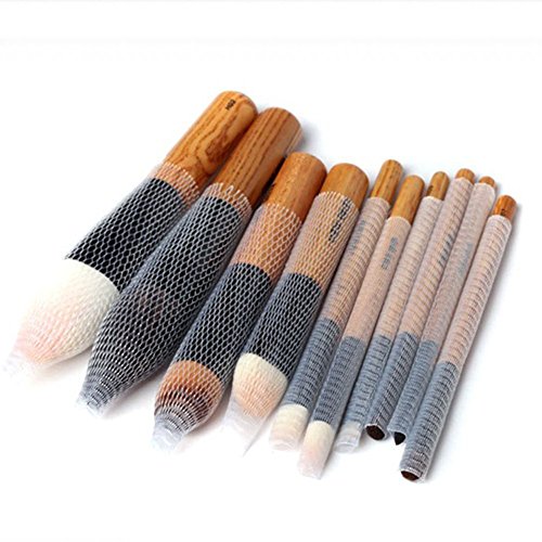 Mangotree 20 Stücke Makeup Cosmetic Beauty Brush Pen Guards Sheath Mesh Netting Protector Cover Kosmetik Schmink Pinsel Pen Netting Cover Mesh Mantel Protektoren Wachen Rosen-Satz - 5
