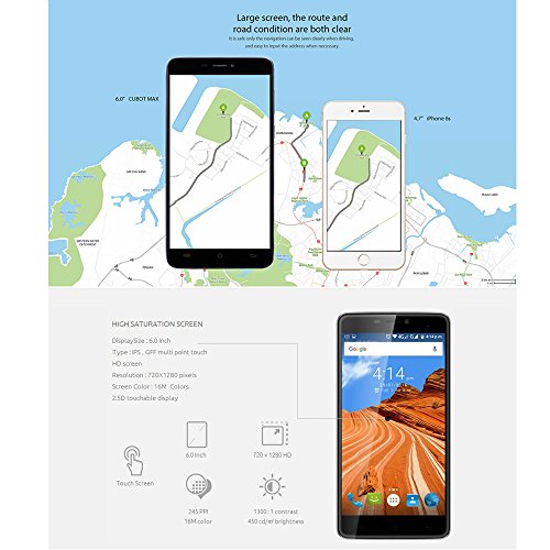 Cubot Max Android 6.0 Smartphone 4G Offerta Economico MTK6753 Octa core 1,3 GHz, 3GB RAM 32GB ROM 6.0 