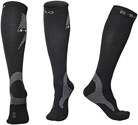 Compression Socks for Men &amp; Women, Graduated Compression Anti DVT Improved Leg Blood Circulation, Best Partner for All Sports, Flight, Work, Pregnancy, Nurse, Reduced Fatigue &amp; Better for Recovery (black, L)