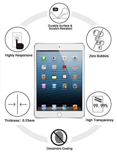 Neue iPad 9,7 Zoll 2017/iPad pro 9,7 Zoll/iPad Air 2/iPad Air Schutzfolie [2 Stück], Yoozon Panzerglas Panzerfolie Hartglas Displayschutzglas für Apple iPad Air, iPad Air 2, iPad pro 9,7 Zoll, iPad 9,7 Zoll - 2