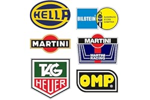 cut-it folientechnik & design MG653 / 6X Youngtimer Sticker je 6,5cm Kult Aufkleber Oldtimer Auto Rennsport Racing Dekor V8 Motorsport + Extra Sticker