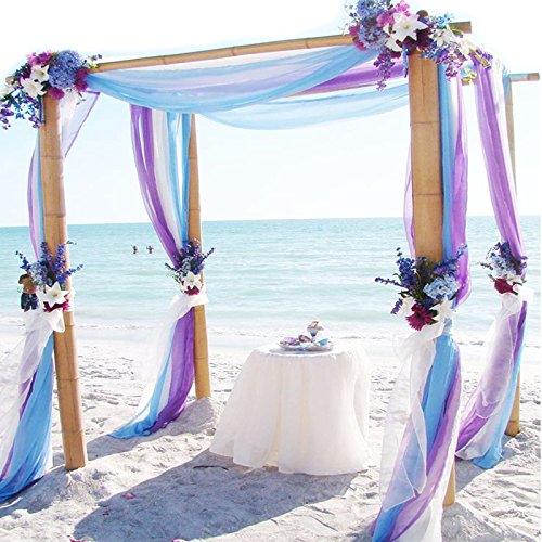 BITFLY 10 m x 1,35 m Organza Swag DIY Stoff Hochzeit Top Table Event Party Decor Treppe Schleife Querbehang Tisch Rock 30 Farbe – Hell-Pink - 4