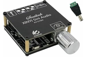 Fasizi Módulo de placa amplificadora de potencia digital estéreo Bluetooth de 20 pulgadas de ancho x 2 canales duales 360°, tablero de afinación continuo – con funda