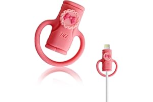 Viilich Protezione del Cavo Dati 2 in 1 e organizzatore del Cavo,Strumenti di archiviazione ad Alta Protezione Elastica Anti-Rottura,protezione della linea dati del telefono(Papillon rosa)