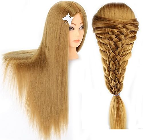Training Head Hairdressing 100% Synthetic Hair Mannequin Styling Dolls Head With Clamp Stand