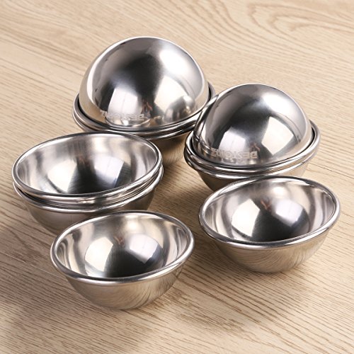 BESTOMZ Badebomben Edelstahl Form für Badekugeln Selber Machen 4 Formen in 2 Größen – 6,5 cm und 7cm Ø - 9