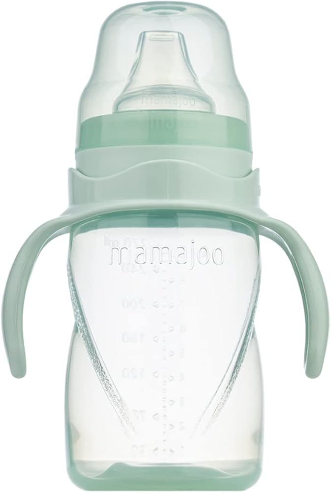 Mamajoo Kulplu Akıtmaz Eğitici Bardak Powder Green 270 ml & Anti-Kolik Bardak Ucu
