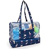 ❤【GRAN CAPACIDAD】-Tamaño 36 * 18 * 29 cm / 14.2 * 7.1 * 11.4 pulgadas. Lo suficientemente grande como para guardar un bolso largo, una bolsa de maquillaje, un traje de baño, sandalias, toallas, etc. Solo necesitas una bolsa para contener todas tus necesidades. Gran artículo para llevar a la playa, centros turísticos, parques temáticos o en cualquier lugar, convenientemente.