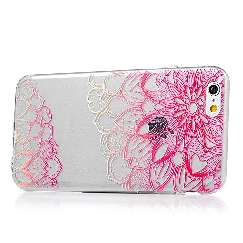 Badalink Case für iPhone 6/iPhone 6S(4,7 Zoll) TPU Handytasche Flexibel Glatt Weiche Gemalt Relief Schutzhülle Bumper Case Handycover Handyhülle Rose Blumen - 4
