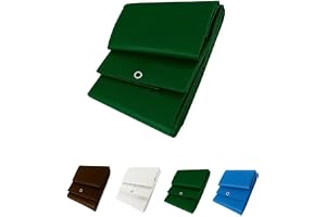 JARDIN202 - Toldo Reforzado Impermeable | Lona Multiusos | con Ojales | Seleccione Medida | 4X6M. (Verde Oscuro)