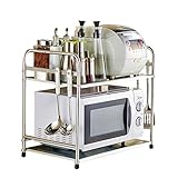 Yuda Double Stainless Steel Microwave Oven Rack Kitchen Counter and Cabinet Shelf (Kitchen &amp; Home)