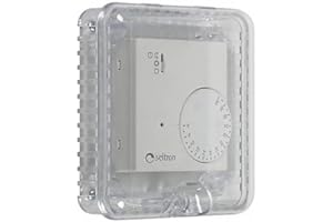 Thermostat Protector Cover, STI-9102, Safety Technology International, Small Thermostat Tamper Stopper, Flush Mount